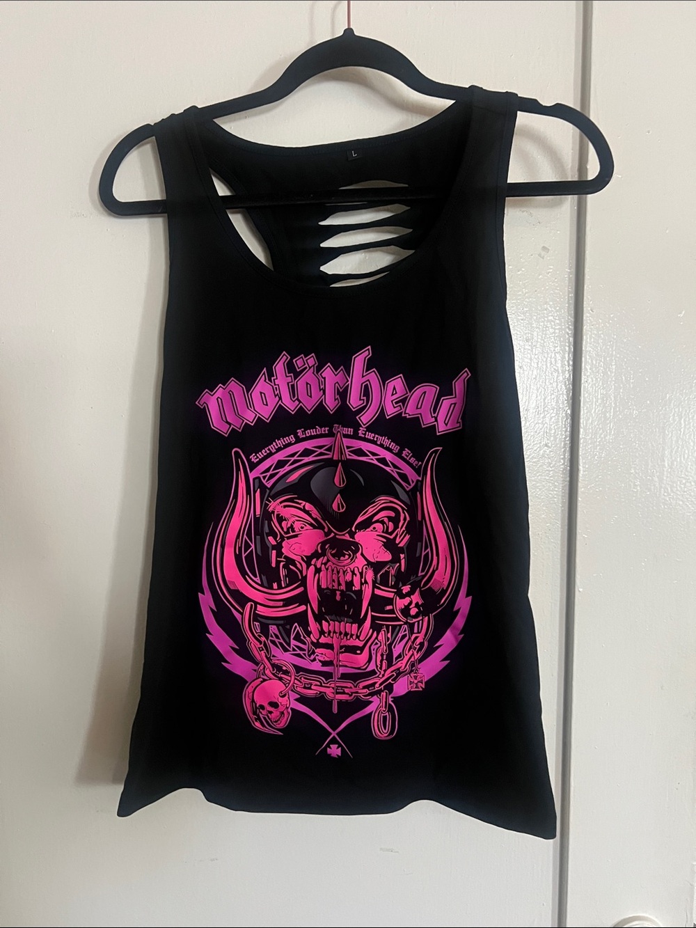 Women's Black Motörhead Tank Top with Pink Graphic